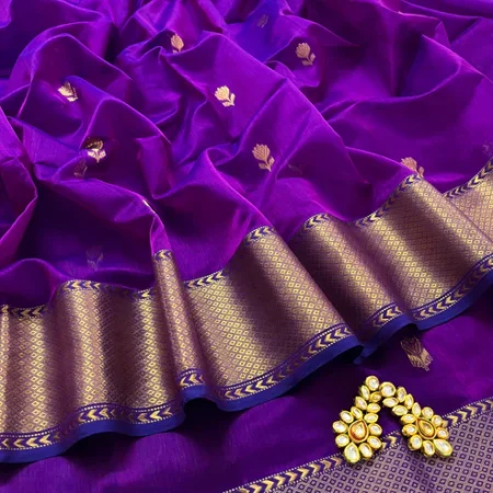 Violet Dual Tone Maheshwari Saree